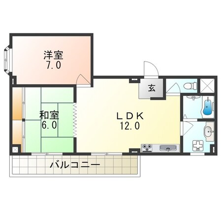 杉本町駅 徒歩3分 1階の物件間取画像